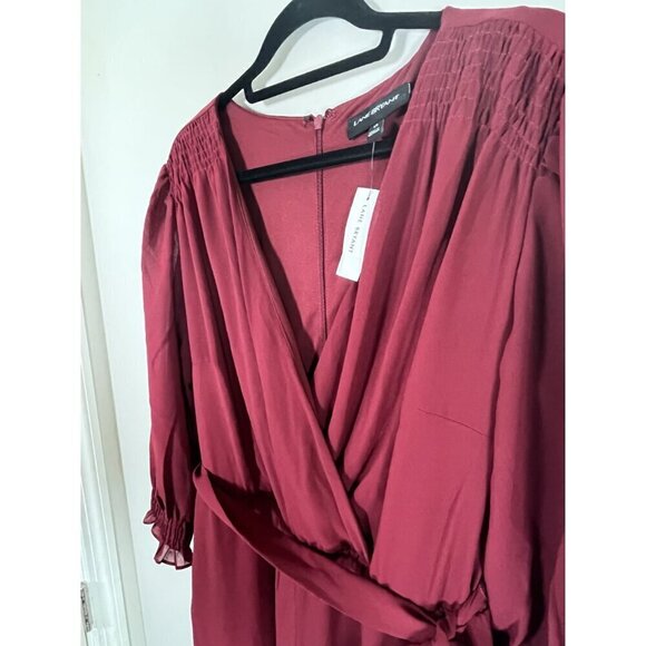 Lane Bryant Neutral Jumpsuit 14 Red Festive Holiday Workwear Wide Leg Classic - Picture 4 of 16